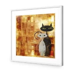 Ornamental Cats (Square) -WALL ART DESGIN SALE ornamental cats square acrylic glass with border white frame 37x37cm 362410