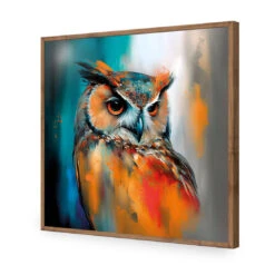 Owl Portrait II -WALL ART DESGIN SALE owl portrait ii acrylic glass no border natural frame 37x37cm 653992