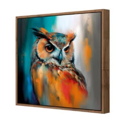 Owl Portrait II -WALL ART DESGIN SALE owl portrait ii canvas natural floating frame 37x37cm 885733