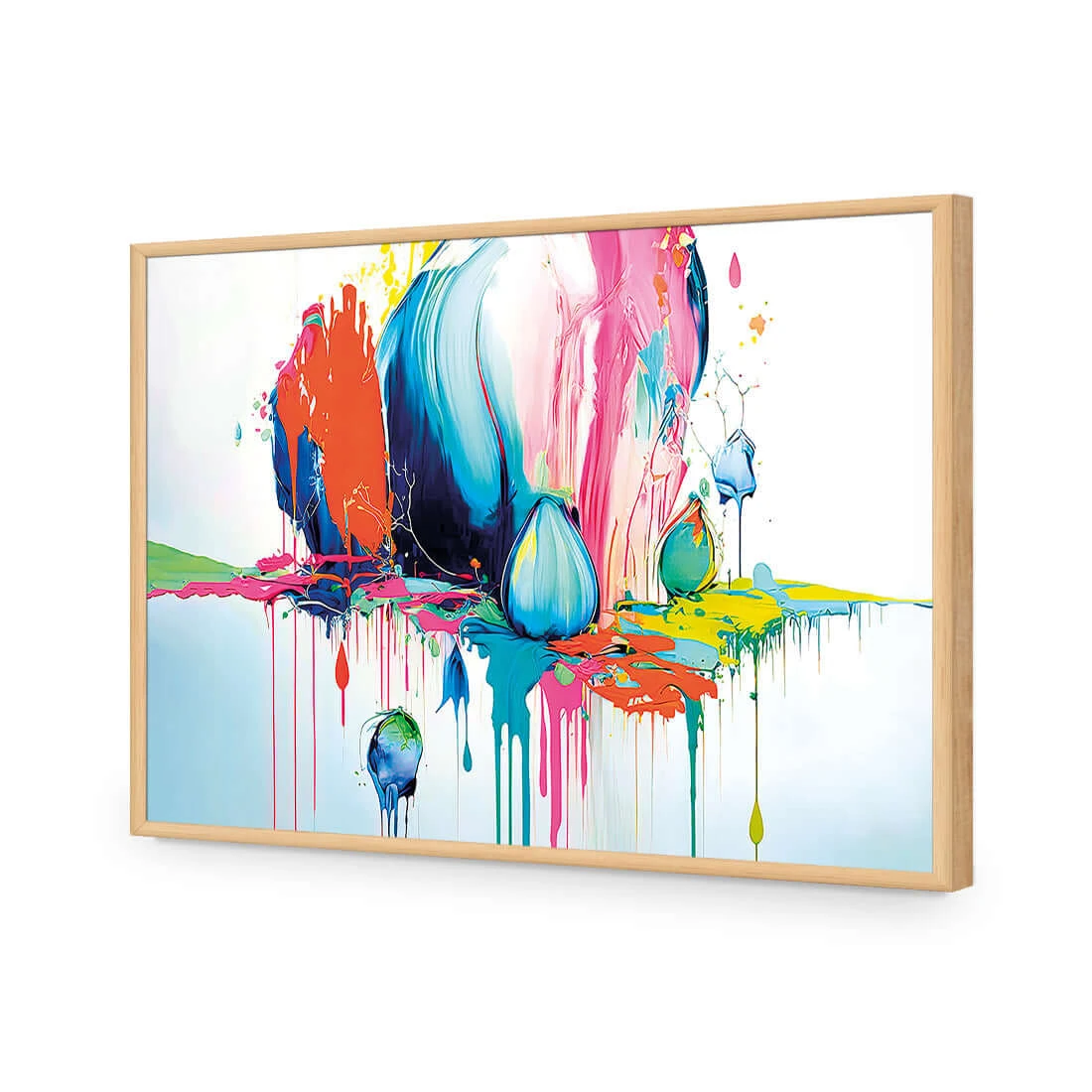 Paint Drip Buds (Rectangle) Paint Drip Buds (Rectangle) -WALL ART DESGIN SALE paint drip buds rectangle acrylic glass no border oak frame 45x30cm 439734