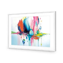 Paint Drip Buds (Rectangle) 11 Paint Drip Buds (Rectangle) -WALL ART DESGIN SALE paint drip buds rectangle acrylic glass with border white frame 45x30cm 991015