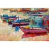 Painted Boats -WALL ART DESGIN SALE painted boats canvas stretched canvas 45x30cm 479897
