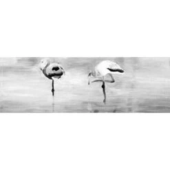 Painted Flamingoes, Black And White (long)