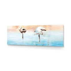 Painted Flamingoes (long) -WALL ART DESGIN SALE painted flamingoes long acrylic glass no border no frame 90x30cm 391889