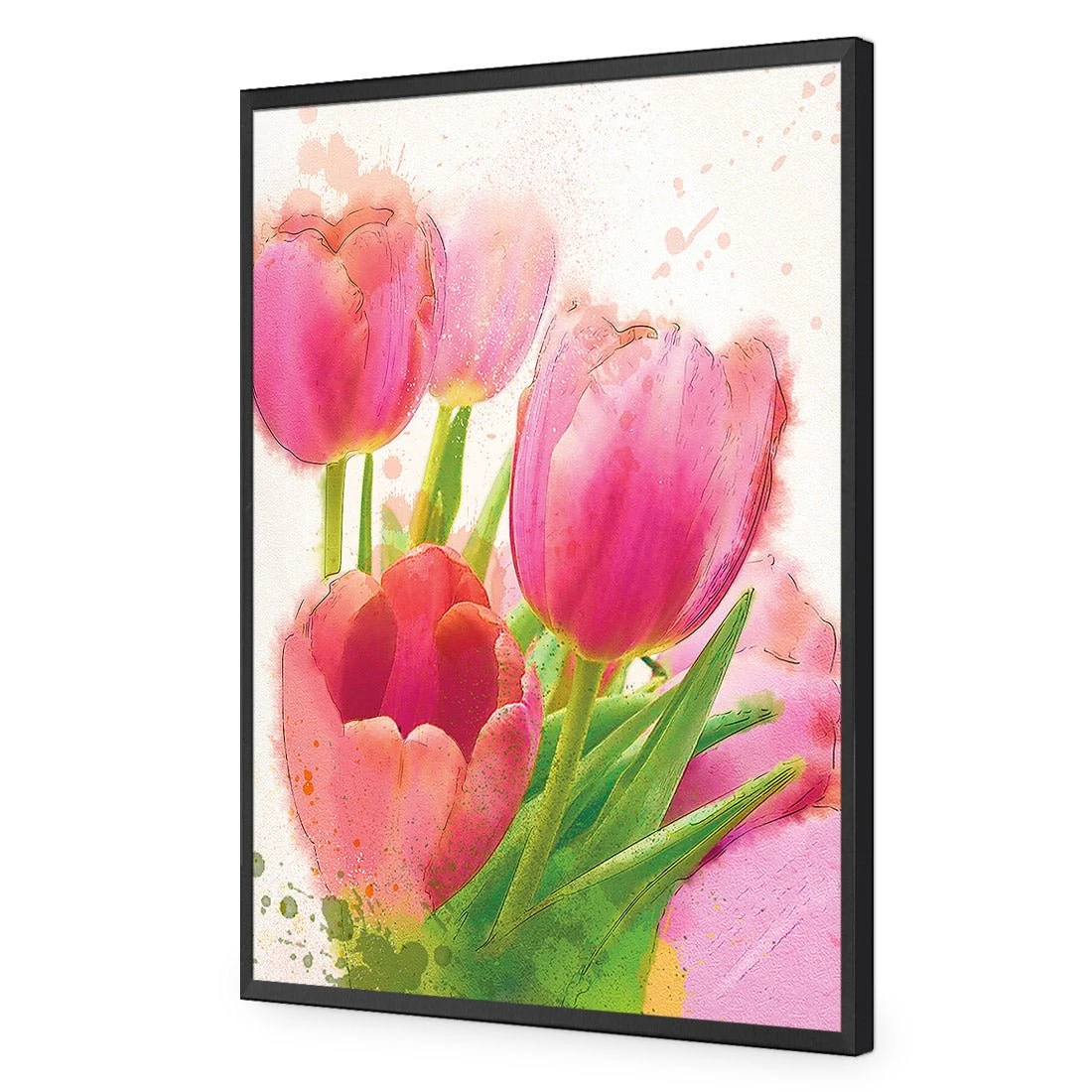 Painted Tulips Painted Tulips -WALL ART DESGIN SALE painted tulips acrylic glass no border black frame 45x30cm 331915