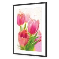 Painted Tulips 10 Painted Tulips -WALL ART DESGIN SALE painted tulips acrylic glass with border black frame 45x30cm 900055