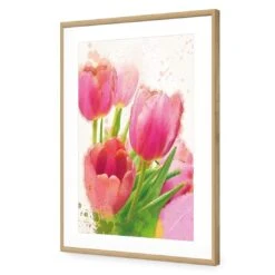 Painted Tulips 12 Painted Tulips -WALL ART DESGIN SALE painted tulips acrylic glass with border oak frame 45x30cm 538245