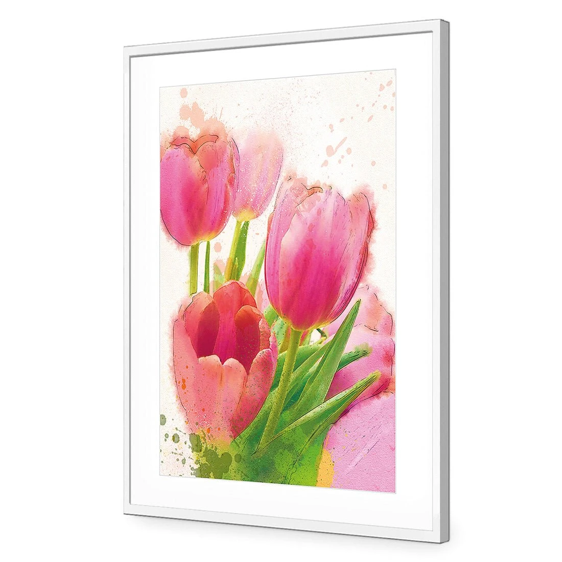 Painted Tulips Painted Tulips -WALL ART DESGIN SALE painted tulips acrylic glass with border white frame 45x30cm 849530