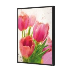 Painted Tulips 4 Painted Tulips -WALL ART DESGIN SALE painted tulips canvas black floating frame 45x30cm 605867