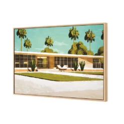 Palm Springs Impression -WALL ART DESGIN SALE palm springs impression canvas oak floating frame 45x30cm 428540