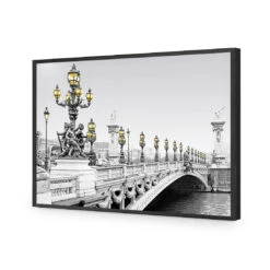 Paris Bridge, Black And White With Lights 15 Paris Bridge, Black And White With Lights -WALL ART DESGIN SALE paris bridge black and white with lights acrylic glass no border black frame 45x30cm 365914
