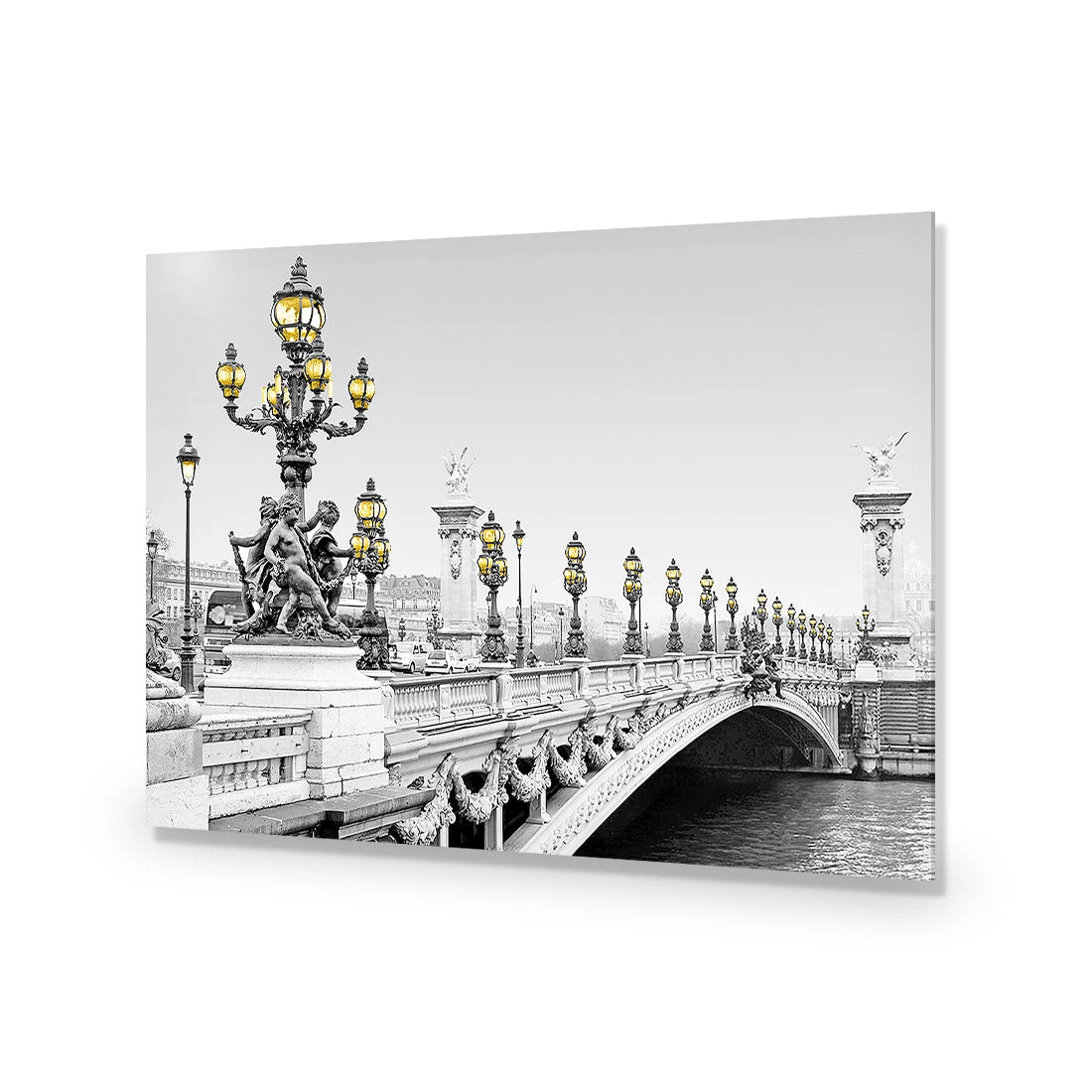 Paris Bridge, Black and White with lights Paris Bridge, Black And White With Lights -WALL ART DESGIN SALE paris bridge black and white with lights acrylic glass no border no frame 45x30cm 436409