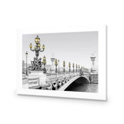 Paris Bridge, Black And White With Lights 9 Paris Bridge, Black And White With Lights -WALL ART DESGIN SALE paris bridge black and white with lights acrylic glass with border no frame 45x30cm 152369