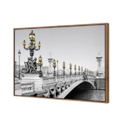 Paris Bridge, Black And White With Lights 7 Paris Bridge, Black And White With Lights -WALL ART DESGIN SALE paris bridge black and white with lights canvas natural floating frame 45x30cm 544797