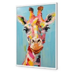 Pastel Painted Giraffe -WALL ART DESGIN SALE pastel painted giraffe acrylic glass no border white frame 45x30cm 813055