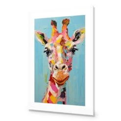 Pastel Painted Giraffe -WALL ART DESGIN SALE pastel painted giraffe acrylic glass with border no frame 45x30cm 709499