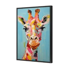 Pastel Painted Giraffe -WALL ART DESGIN SALE pastel painted giraffe canvas black floating frame 45x30cm 347104
