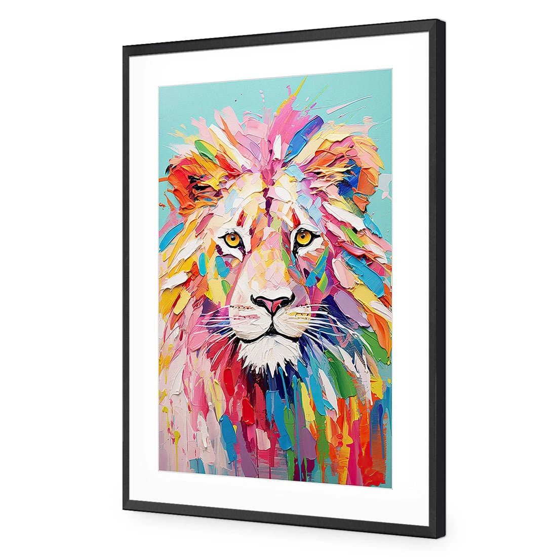 Pastel Painted Lion Pastel Painted Lion -WALL ART DESGIN SALE pastel painted lion acrylic glass with border black frame 45x30cm 483687