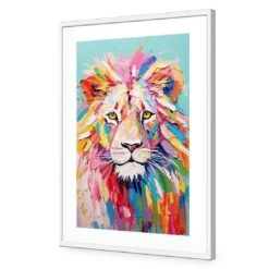 Pastel Painted Lion 11 Pastel Painted Lion -WALL ART DESGIN SALE pastel painted lion acrylic glass with border white frame 45x30cm 939514