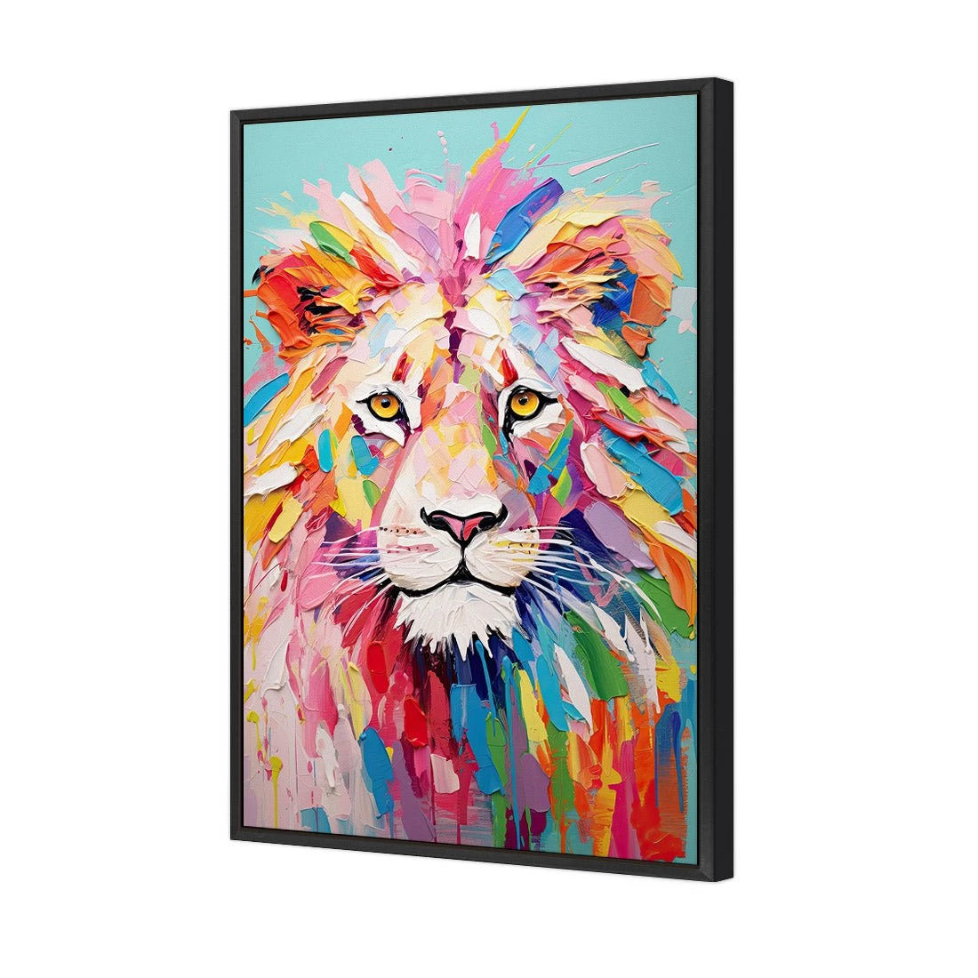 Pastel Painted Lion Pastel Painted Lion -WALL ART DESGIN SALE pastel painted lion canvas black floating frame 45x30cm 263717
