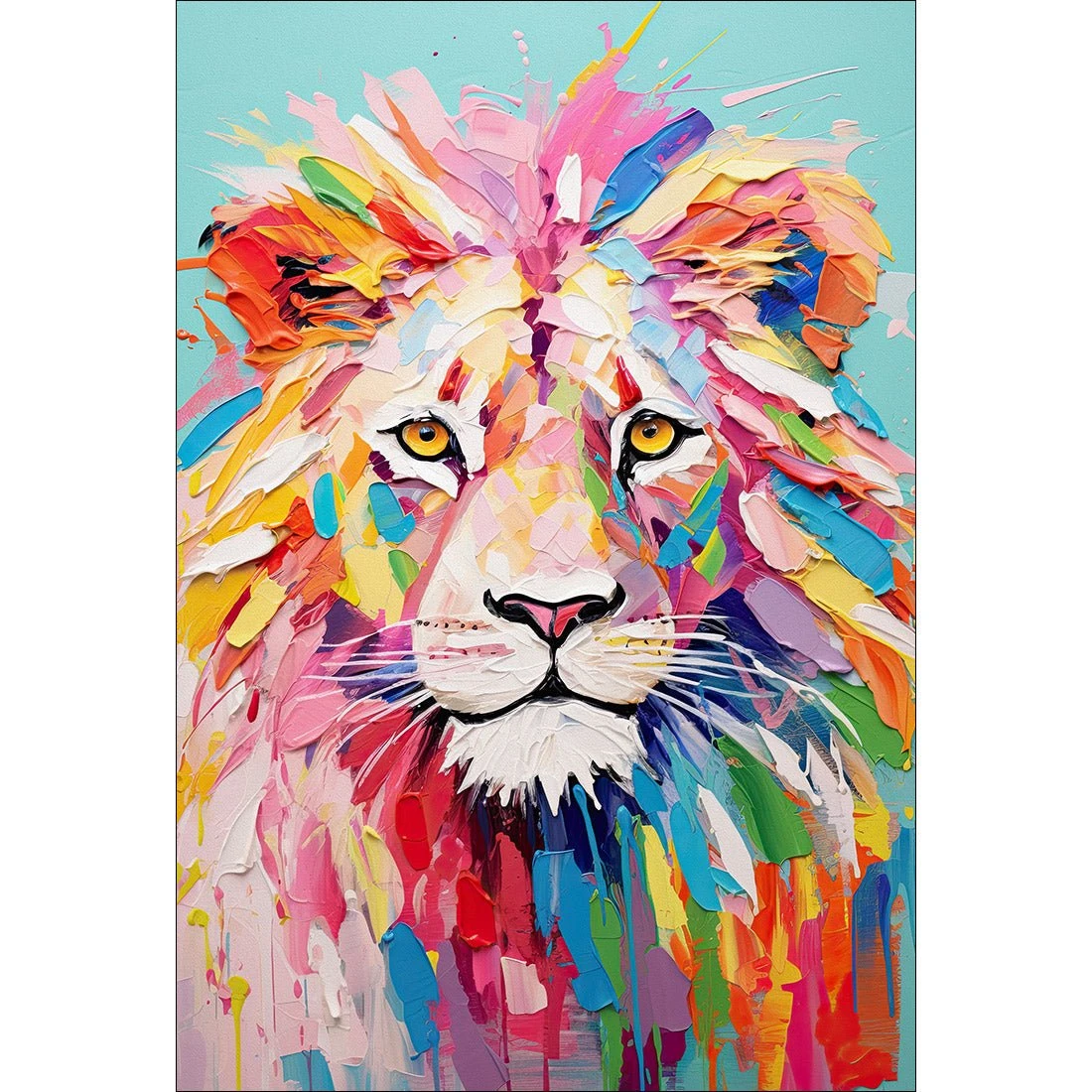 Pastel Painted Lion Pastel Painted Lion -WALL ART DESGIN SALE pastel painted lion canvas stretched canvas 45x30cm 100129