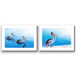 Pelican Perfect Pair -WALL ART DESGIN SALE pelican perfect pair acrylic glass with border no frame 45x30cm 205304