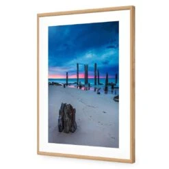Pink Horizon Reflected -WALL ART DESGIN SALE pink horizon reflected acrylic glass with border oak frame 45x30cm 561659