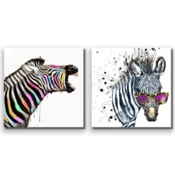 Pop Zebra Perfect Pair -WALL ART DESGIN SALE pop zebra perfect pair acrylic glass no border no frame 37x37cm 190712