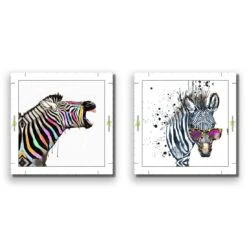 Pop Zebra Perfect Pair -WALL ART DESGIN SALE pop zebra perfect pair canvas rolled canvas 37x37cm 162255