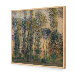 Poplars At Giverny Sunrise By Monet 18 Poplars At Giverny Sunrise By Monet -WALL ART DESGIN SALE poplars at giverny sunrise by monet acrylic glass no border oak frame 37x37cm 190645