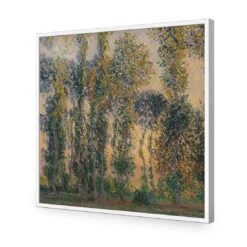 Poplars At Giverny Sunrise By Monet 17 Poplars At Giverny Sunrise By Monet -WALL ART DESGIN SALE poplars at giverny sunrise by monet acrylic glass no border white frame 37x37cm 525448