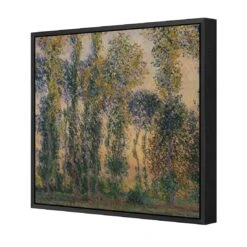 Poplars At Giverny Sunrise By Monet 5 Poplars At Giverny Sunrise By Monet -WALL ART DESGIN SALE poplars at giverny sunrise by monet canvas black floating frame 37x37cm 133449