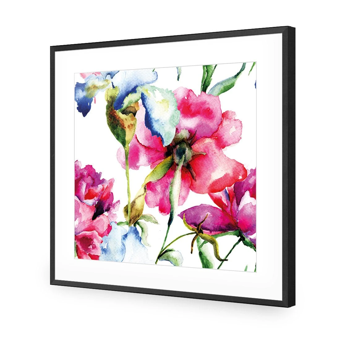 Poppies and Irises (square) Poppies And Irises (square) -WALL ART DESGIN SALE poppies and irises square acrylic glass with border black frame 37x37cm 491152