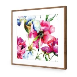 Poppies And Irises (square) 13 Poppies And Irises (square) -WALL ART DESGIN SALE poppies and irises square acrylic glass with border natural frame 37x37cm 320874
