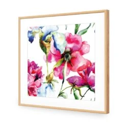 Poppies And Irises (square) 12 Poppies And Irises (square) -WALL ART DESGIN SALE poppies and irises square acrylic glass with border oak frame 37x37cm 597161