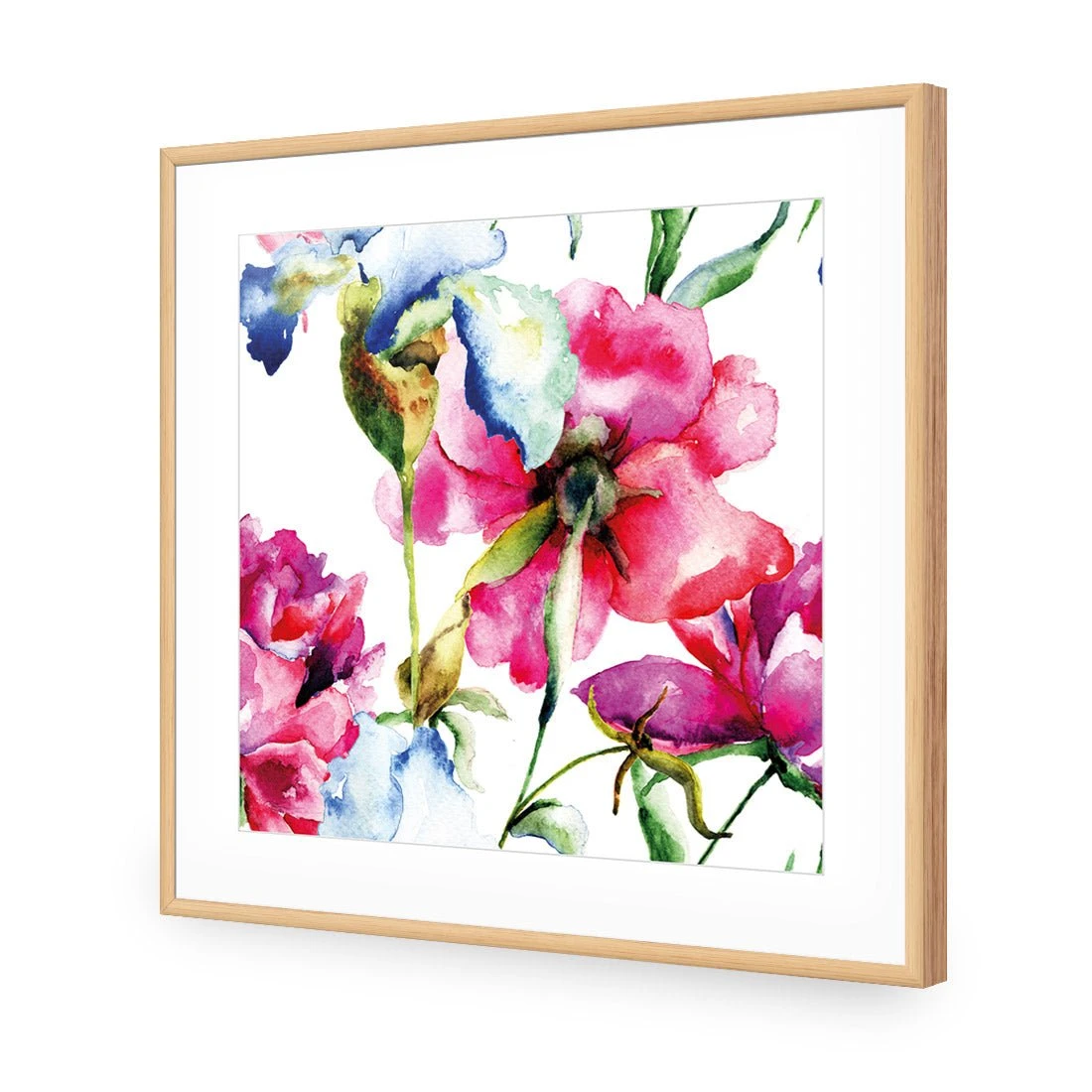 Poppies and Irises (square) Poppies And Irises (square) -WALL ART DESGIN SALE poppies and irises square acrylic glass with border oak frame 37x37cm 597161