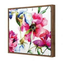 Poppies And Irises (square) 7 Poppies And Irises (square) -WALL ART DESGIN SALE poppies and irises square canvas natural floating frame 37x37cm 205587