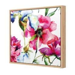 Poppies And Irises (square) 6 Poppies And Irises (square) -WALL ART DESGIN SALE poppies and irises square canvas oak floating frame 37x37cm 583855