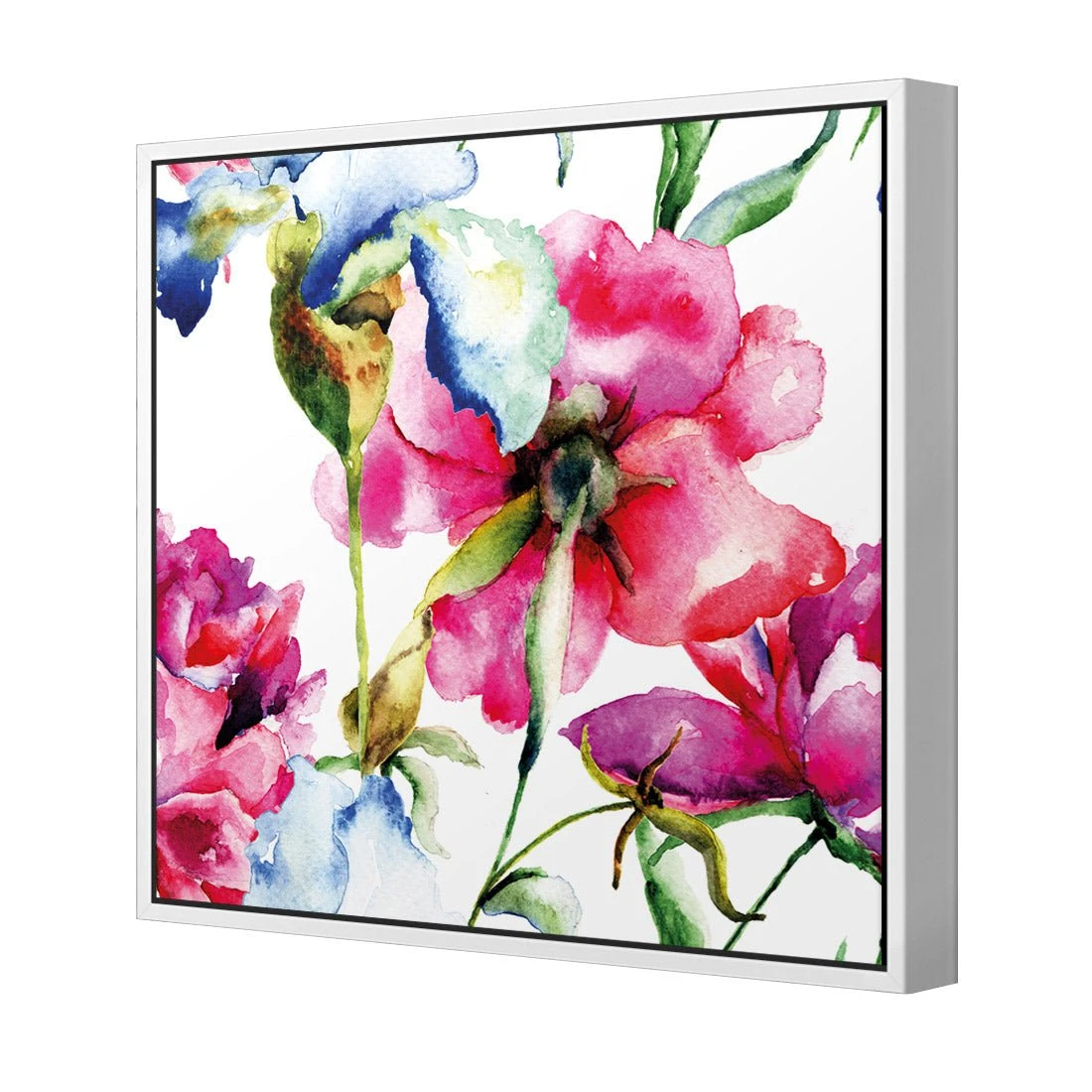 Poppies and Irises (square) Poppies And Irises (square) -WALL ART DESGIN SALE poppies and irises square canvas white floating frame 37x37cm 453114