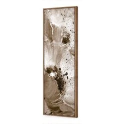 Poppy Art, Sepia (Long) -WALL ART DESGIN SALE poppy art sepia long canvas natural floating frame 60x20cm 393549