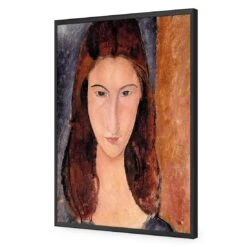 Portrait Of Jeanne Hebuterne By Modigliani -WALL ART DESGIN SALE portrait of jeanne hebuterne by modigliani acrylic glass no border black frame 45x30cm 313777