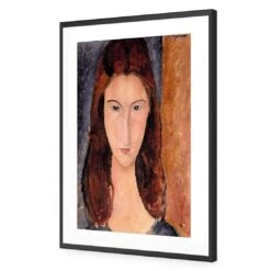 Portrait Of Jeanne Hebuterne By Modigliani -WALL ART DESGIN SALE portrait of jeanne hebuterne by modigliani acrylic glass with border black frame 45x30cm 781282