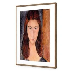 Portrait Of Jeanne Hebuterne By Modigliani -WALL ART DESGIN SALE portrait of jeanne hebuterne by modigliani acrylic glass with border natural frame 45x30cm 891072