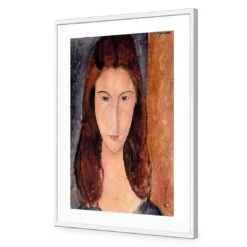 Portrait Of Jeanne Hebuterne By Modigliani -WALL ART DESGIN SALE portrait of jeanne hebuterne by modigliani acrylic glass with border white frame 45x30cm 296770