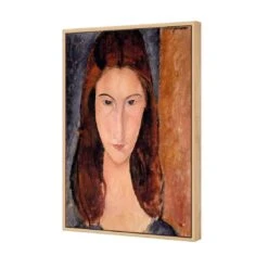 Portrait Of Jeanne Hebuterne By Modigliani -WALL ART DESGIN SALE portrait of jeanne hebuterne by modigliani canvas oak floating frame 45x30cm 776691