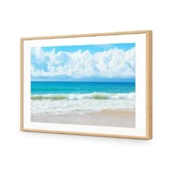 Queensland Beach -WALL ART DESGIN SALE queensland beach acrylic glass with border oak frame 45x30cm 484536
