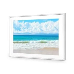 Queensland Beach -WALL ART DESGIN SALE queensland beach acrylic glass with border white frame 45x30cm 122422