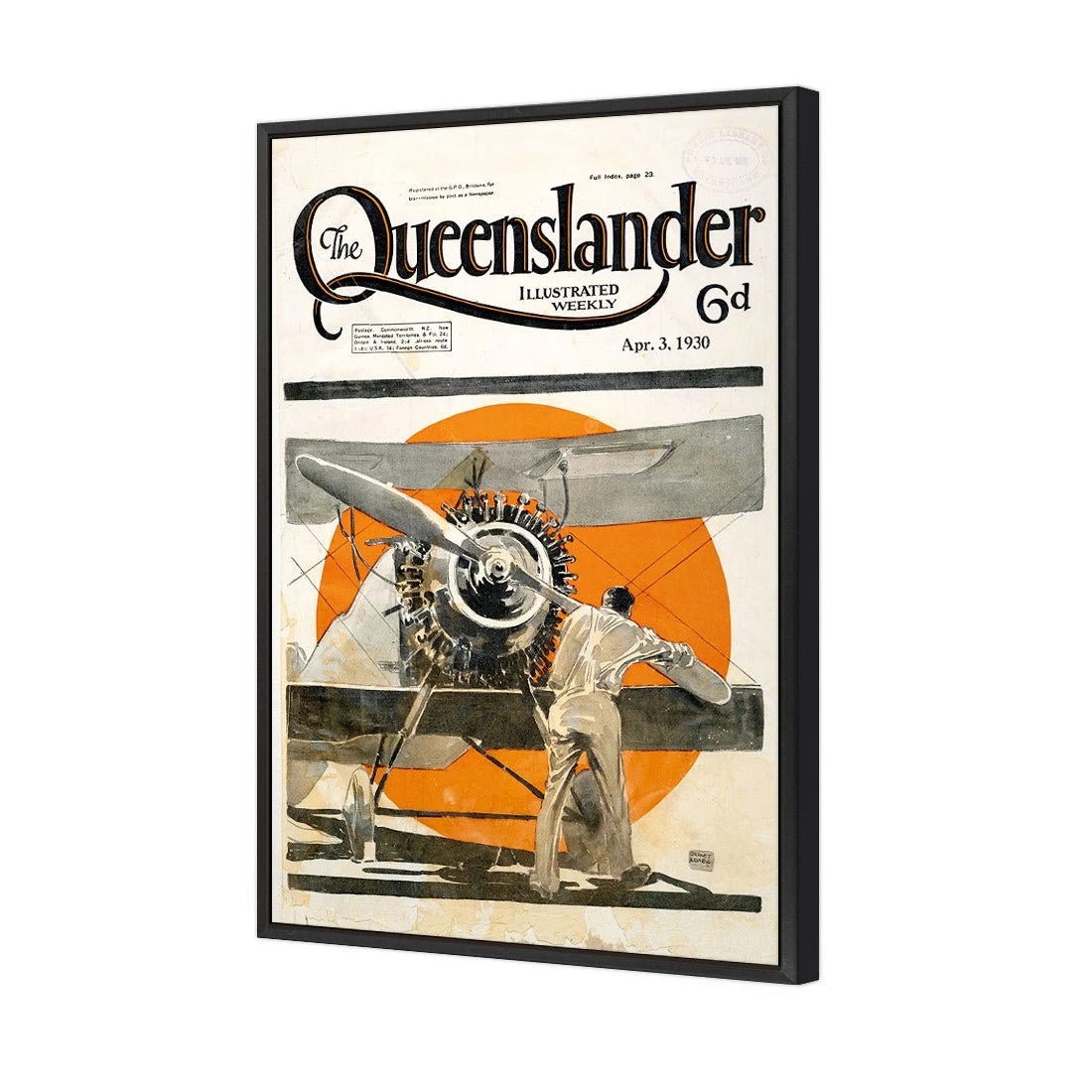 Queenslander Airplane 1930 Queenslander Airplane 1930 -WALL ART DESGIN SALE queenslander airplane 1930 canvas black floating frame 45x30cm 180094