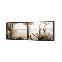 Quiet Pink River, Sepia (long) -WALL ART DESGIN SALE quiet pink river sepia long canvas stretched canvas 60x20cm 388212
