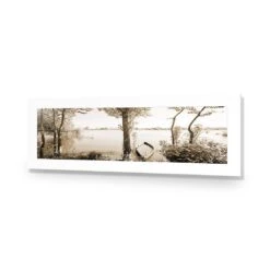Quiet Pink River, Sepia (long) -WALL ART DESGIN SALE quiet pink river sepia long canvas stretched canvas 60x20cm 558492